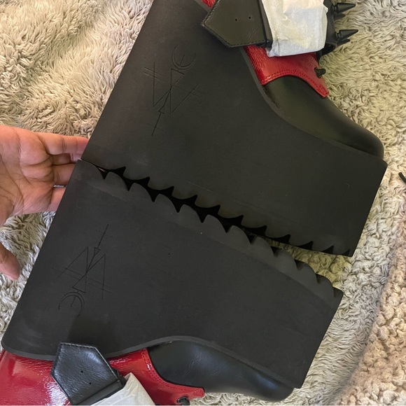 NEW Widow Appetite For Destruction Dolls Kill Spiked Boots Platform Faux Leather - Picture 8 of 11